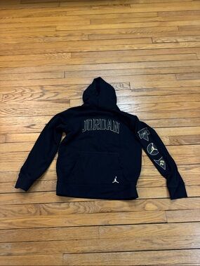 Jordan Black Hoodie with Gold Detailing